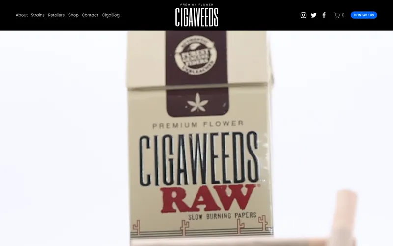Cigaweeds cannabis pre-roll brand website and store